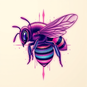 Vaporwave Bee Tattoo