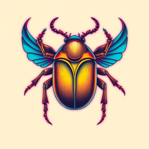 Vaporwave Beetle Tattoo