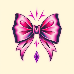 Vaporwave Bow Tattoo