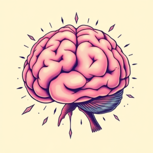 Vaporwave Brain Tattoo