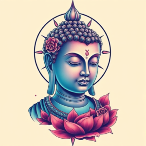 Vaporwave Buddha Tattoo