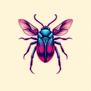 Vaporwave Bug Tattoo