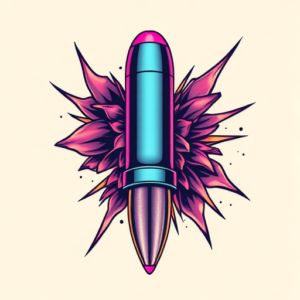 Vaporwave Bullet Tattoo