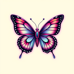 Vaporwave Butterfly Tattoo