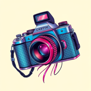 Vaporwave Camera Tattoo