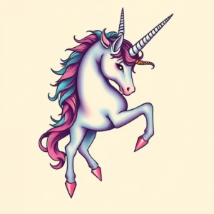 Vaporwave Capricorn Tattoo