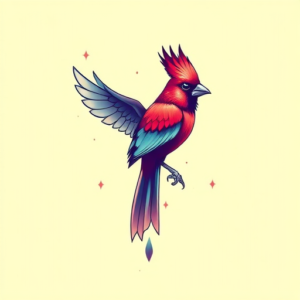 Vaporwave Cardinal Tattoo