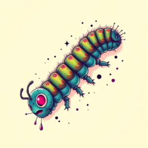 Vaporwave Caterpillar Tattoo