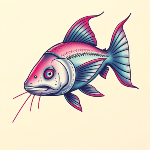 Vaporwave Catfish Tattoo