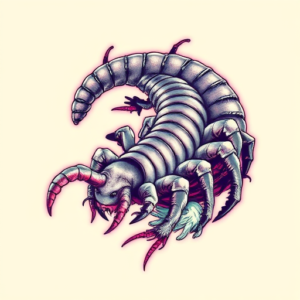 Vaporwave Centipede Tattoo