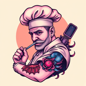 Vaporwave Chef Tattoo