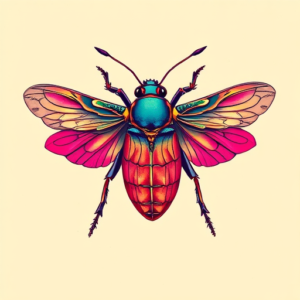 Vaporwave Cicada Tattoo