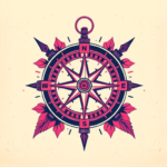 Vaporwave Compass Tattoo