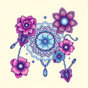 Vaporwave Crochet Tattoo