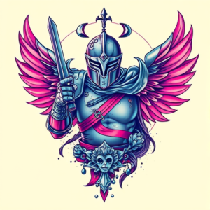 Vaporwave Crusader Tattoo