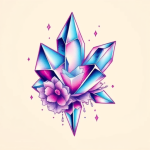 Vaporwave Crystal Tattoo