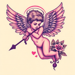Vaporwave Cupid Tattoo