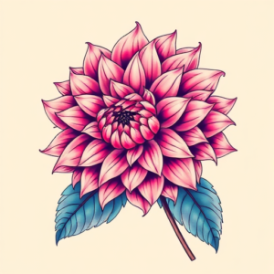 Vaporwave Dahlia Tattoo