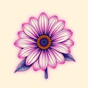 Vaporwave Daisy Tattoo