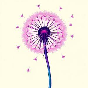 Vaporwave Dandelion Tattoo