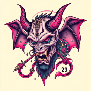 Vaporwave Demon Tattoo