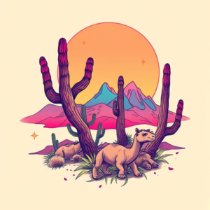 Vaporwave Desert Tattoo