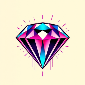 Vaporwave Diamond Tattoo