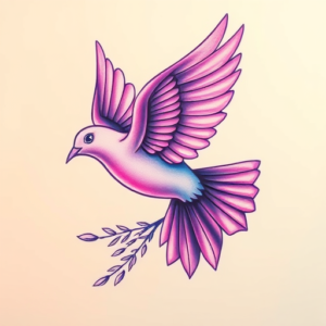 Vaporwave Dove Tattoo