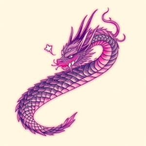 Vaporwave Dragon Tattoo
