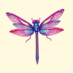 Vaporwave Dragonfly Tattoo