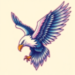 Vaporwave Eagle Tattoo