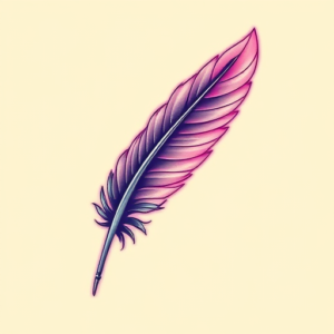 Vaporwave Feather Tattoo