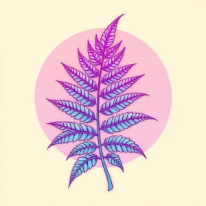 Vaporwave Fern Tattoo