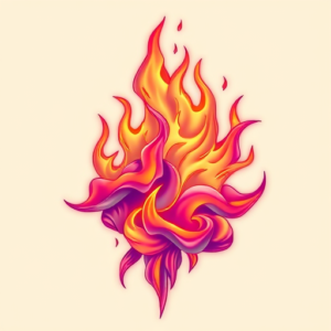 Vaporwave Fire Tattoo