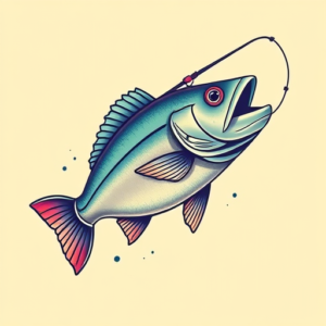 Vaporwave Fishing Tattoo