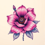 Vaporwave Flower Tattoo