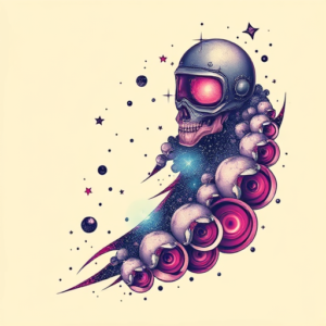 Vaporwave Galaxy Tattoo