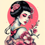 Vaporwave Geisha Tattoo