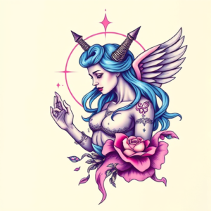 Vaporwave Gemini Tattoo