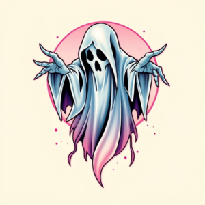 Vaporwave Ghost Tattoo