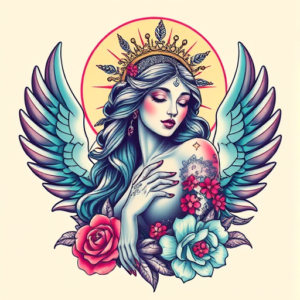 Vaporwave Goddess Tattoo