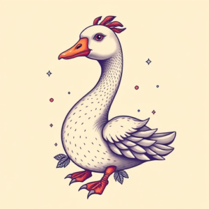 Vaporwave Goose Tattoo