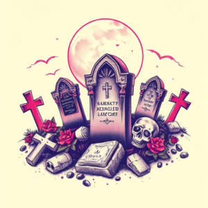 Vaporwave Graveyard Tattoo