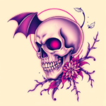 Vaporwave Halloween Tattoo