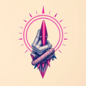 Vaporwave Halo Tattoo