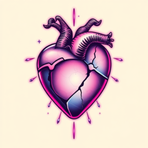 Vaporwave Heart Tattoo
