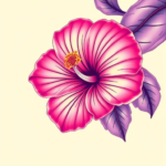 Vaporwave Hibiscus Tattoo