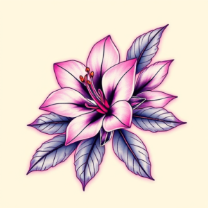 Vaporwave Honeysuckle Tattoo