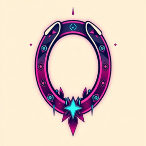 Vaporwave Horseshoe Tattoo