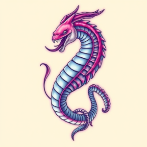 Vaporwave Hydra Tattoo